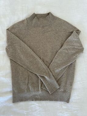 Everlane women’s cashmere mockneck Sweater in Taupe